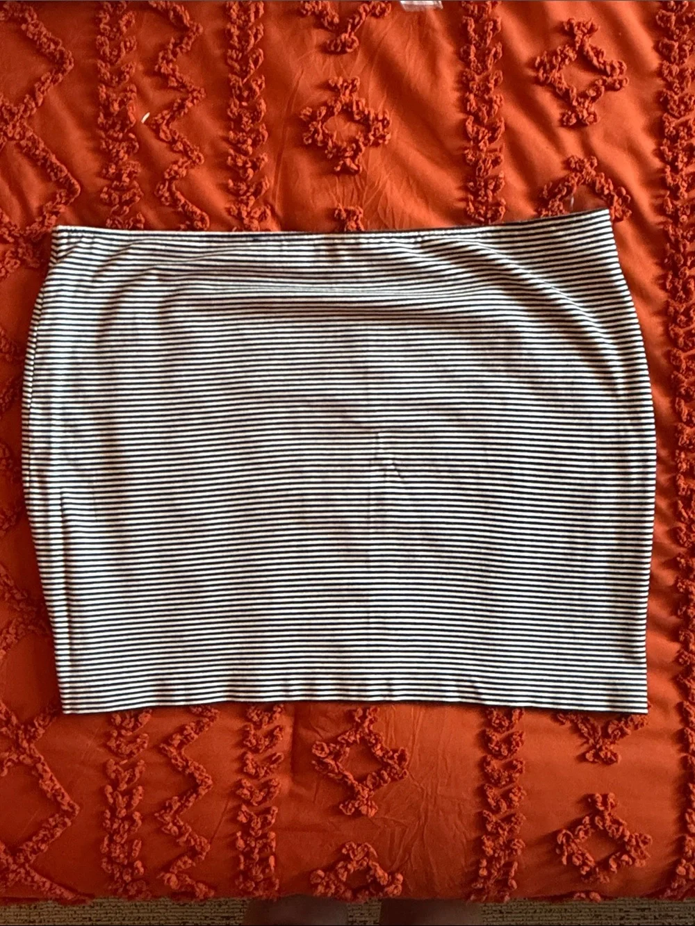 a.n.a Black and White Striped Mini Skirt